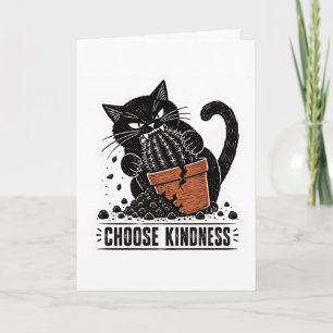 Lustige Katze Wähle Freundlichkeit Linolschnitt Me Karte