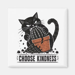 Lustige Katze Wähle Freundlichkeit Linolschnitt Me Magnet