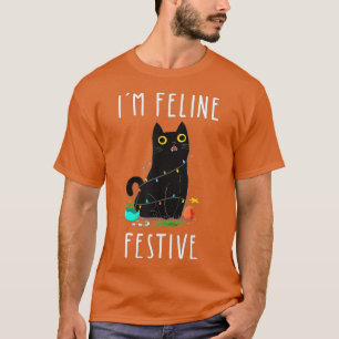 Lustige Katze Weihnachten Feline Festlich Für Männ T-Shirt
