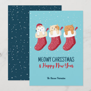 Lustige Katze Winterurlaub Meowy Weihnachten