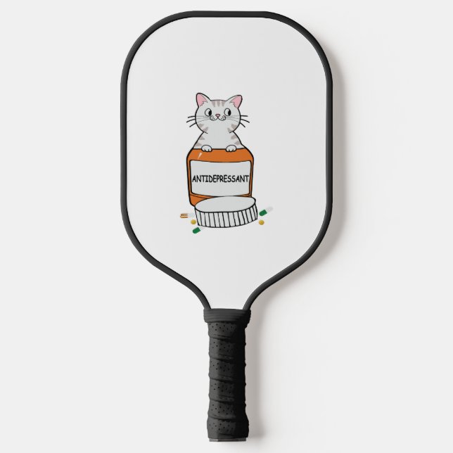 lustige Katze Zitat Antidepressiv Katzenklatsche L Pickleball Schläger (Vorderseite)