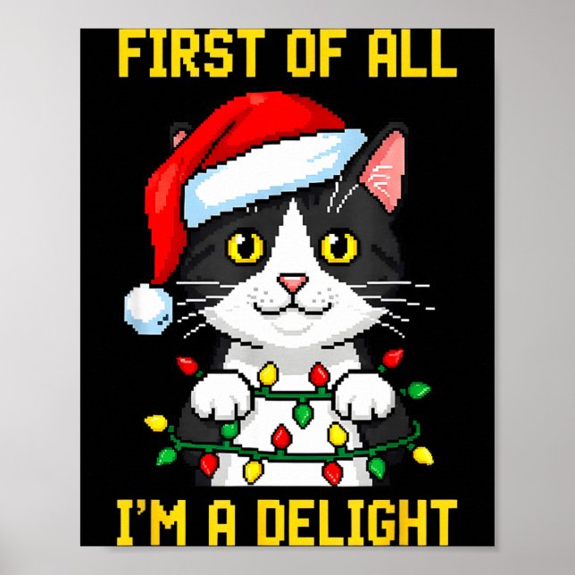 Lustige Katze Zuerst Bin Ich Ein Vergnügen Retro-G Poster (Vorne)