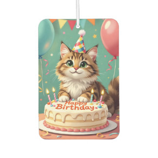 Lustige Katze zum Geburtstag Autolufterfrischer