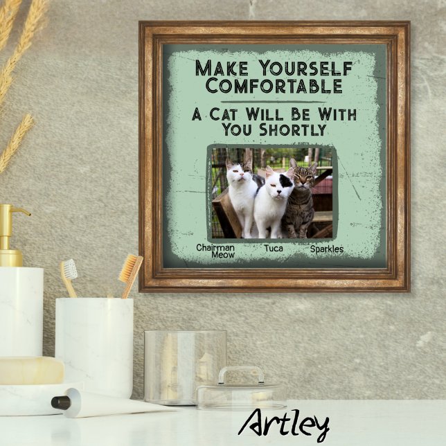 Lustige Katzen-Badezimmer-Wandkunst mit individuel Poster (Von Creator hochgeladen)