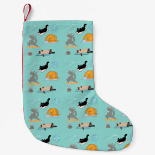Lustige Katzen beim Yoga Kleiner Weihnachtsstrumpf