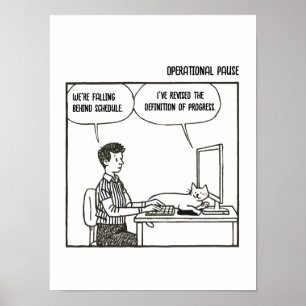 Lustige Katzen Büroarbeit Humor Corporate Cartoon Poster