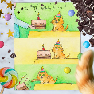 Lustige Katzen-Geburtstagskarte  Postkarte