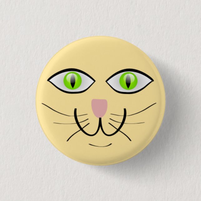 Lustige Katzen-Gesicht Cartoon-29034 Button (Vorderseite)