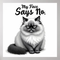 Lustige Katzen-Gesicht-Illustration – Minimale nie