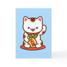 Lustige Katzen-Grußkarte: MANEKI-NEKO
