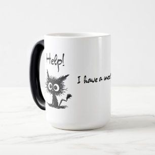 Lustige Katzen "Hilfe! Ich habe ein Meeting" Sketc Verwandlungstasse