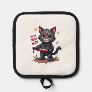 Lustige Katzen-Horrorfilme Süß Halloween für Katze Topflappen