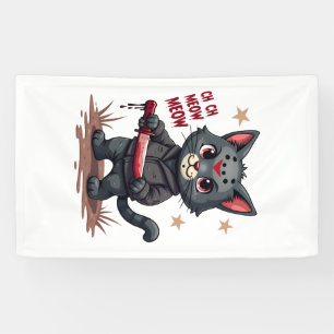 Lustige Katzen-Horrorfilme Süßes Halloween für Kat Banner