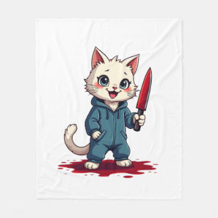 Lustige Katzen-Horrorfilme Süßes Halloween Für Kat Fleecedecke