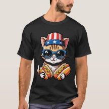 Lustige Katzen Hot Dog Fourth of July Foodie