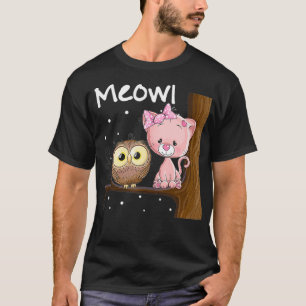 Lustige Katzen Humor Eule Neuheit Meowl Hoot Katze T-Shirt