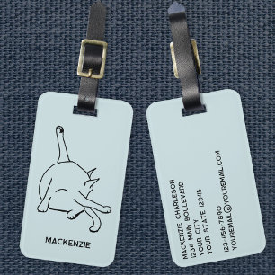 Lustige Katzen Humor Personalized Linienkunst Gepäckanhänger