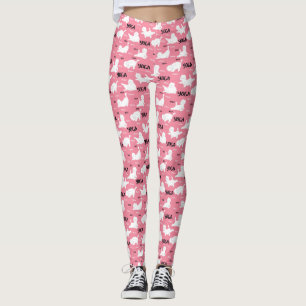 Lustige Katzen in Yoga-Posen Positionen Muster Ros Leggings