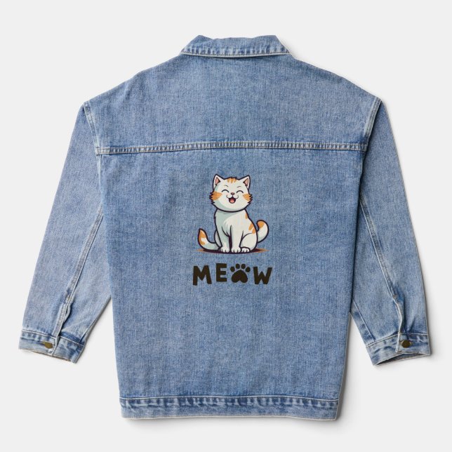 lustige Katzen Jeansjacke (Rückseite)
