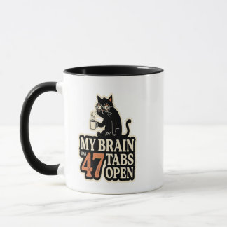 Lustige Katzen-Kaffeetasse 'Gehirn lädt... für imm Tasse
