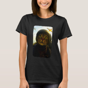 Lustige Katzen-Kampfjet-Pilotin Kitty Selfie T-Shirt