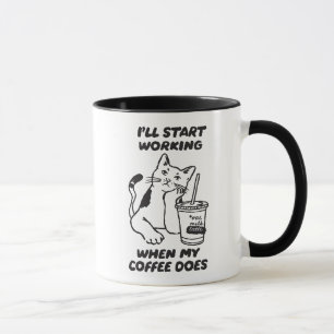 Lustige Katzen-Kooperationskollegen Büro Tasse