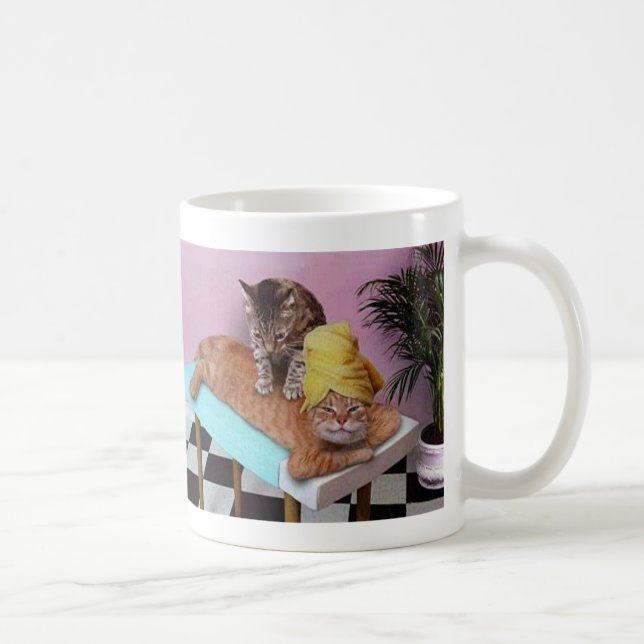 Lustige Katzen-Massage Tasse (Rechts)