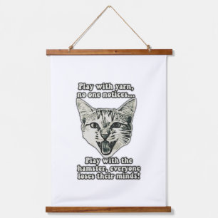 Lustige Katzen-Meme für Katzenmenschen und Katzenl Wandteppich Mit Holzrahmen
