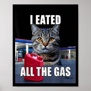 Lustige Katzen-Meme Ich aß Wollte das ganze Gas Lu Poster