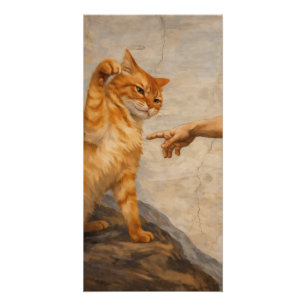 Lustige Katzen-Meme-Kunst: Schöpfung Adams mit Kat Poster