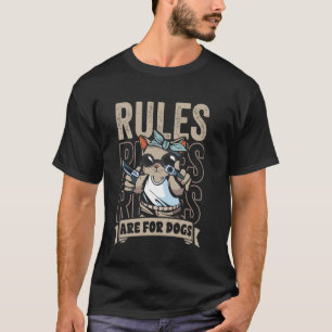 Lustige Katzen-Meme-Regeln sind für Hundeliebhaber T-Shirt