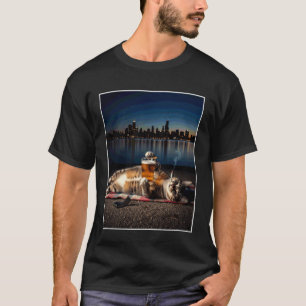 Lustige Katzen-Meme-Tafel Coole vintage rauchende T-Shirt