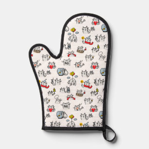 Lustige Katzen, Milch und Magie. Ofenhandschuh