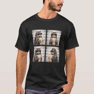 Lustige Katzen-Mugshot-Meme mit Eiscafé T-Shirt