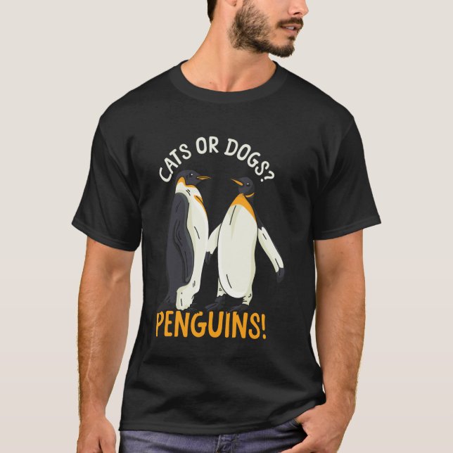 Lustige Katzen oder Hunde Pinguine Kinder Pinguin T-Shirt (Vorderseite)