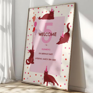 Lustige Katzen - Perfekte Geburtstagsfeier Begrüßu Poster