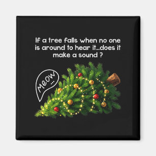 Lustige Katzen schieben Weihnachtsbaum hässliche W Magnet