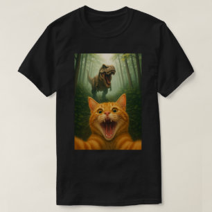 Lustige Katzen-Selfie mit T-Rex – Katzen-Selfie-Ku T-Shirt