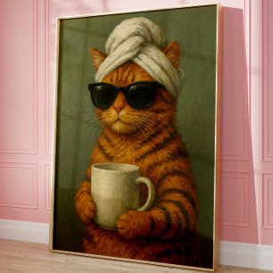 Lustige Katzen-Spa-Wandkunst, Geschenk für Katzenl Poster