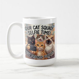 Lustige Katzen-Squad-Selfie-Tasse Kaffeetasse