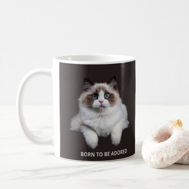 Lustige Katzen-Tasse  Kaffeetasse (Mit Donut)