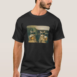 Lustige Katzen trinken Bier Meme Lustige Katzen Bi T-Shirt