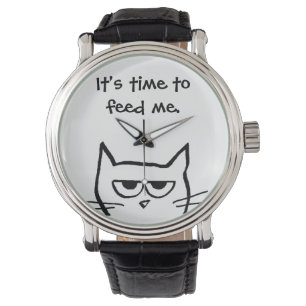 Lustige Katzen-Uhr - es ist immer Zeit, die Katze Armbanduhr