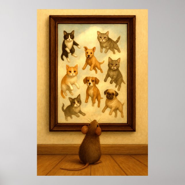 Lustige Katzen- und Hunde-Wandkunst Poster (Vorne)