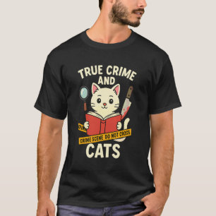 Lustige Katzen und True Crime Buchleser liest für  T-Shirt