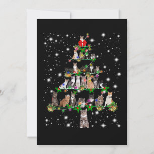 Lustige Katzen Weihnachtsbaum T-Shirt-Ornament Dek Feiertagskarte