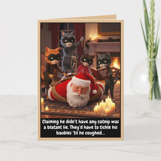 Lustige Katzen Weihnachtskarte Karte (Vorderseite)