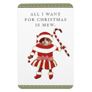 Lustige Katzen-Weihnachtskarten Magnet
