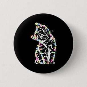 Lustige Katzen-Weihnachtslichter Katzenliebhaber K Button