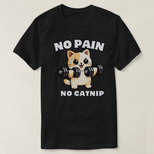 Lustige Katzen-Workout-Motivations-Illustration T-Shirt